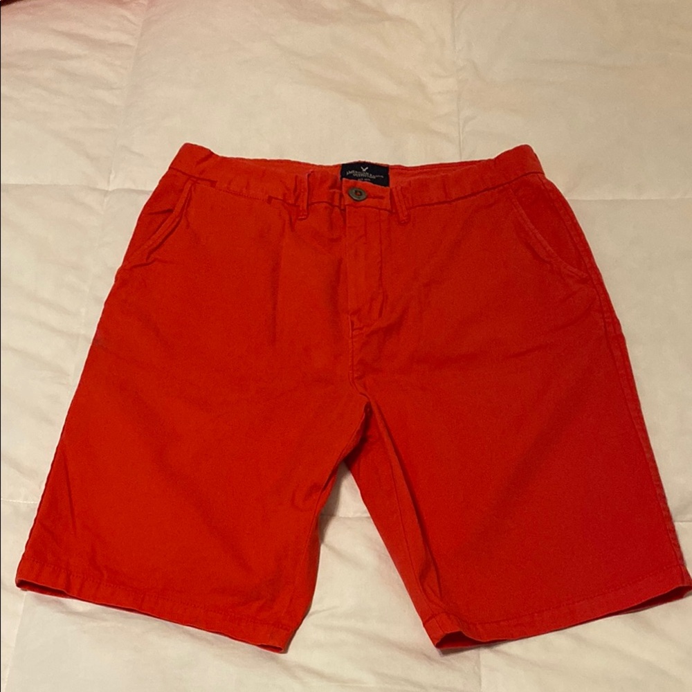 American Eagle Outfitters Red Flat Front Shorts
